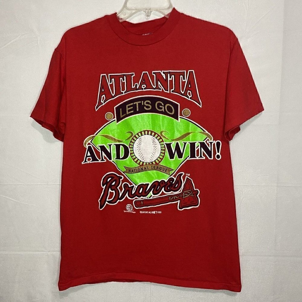 Vintage 90s Atlanta Braves Single Stitch T Shirt Blue 1993 USA Made